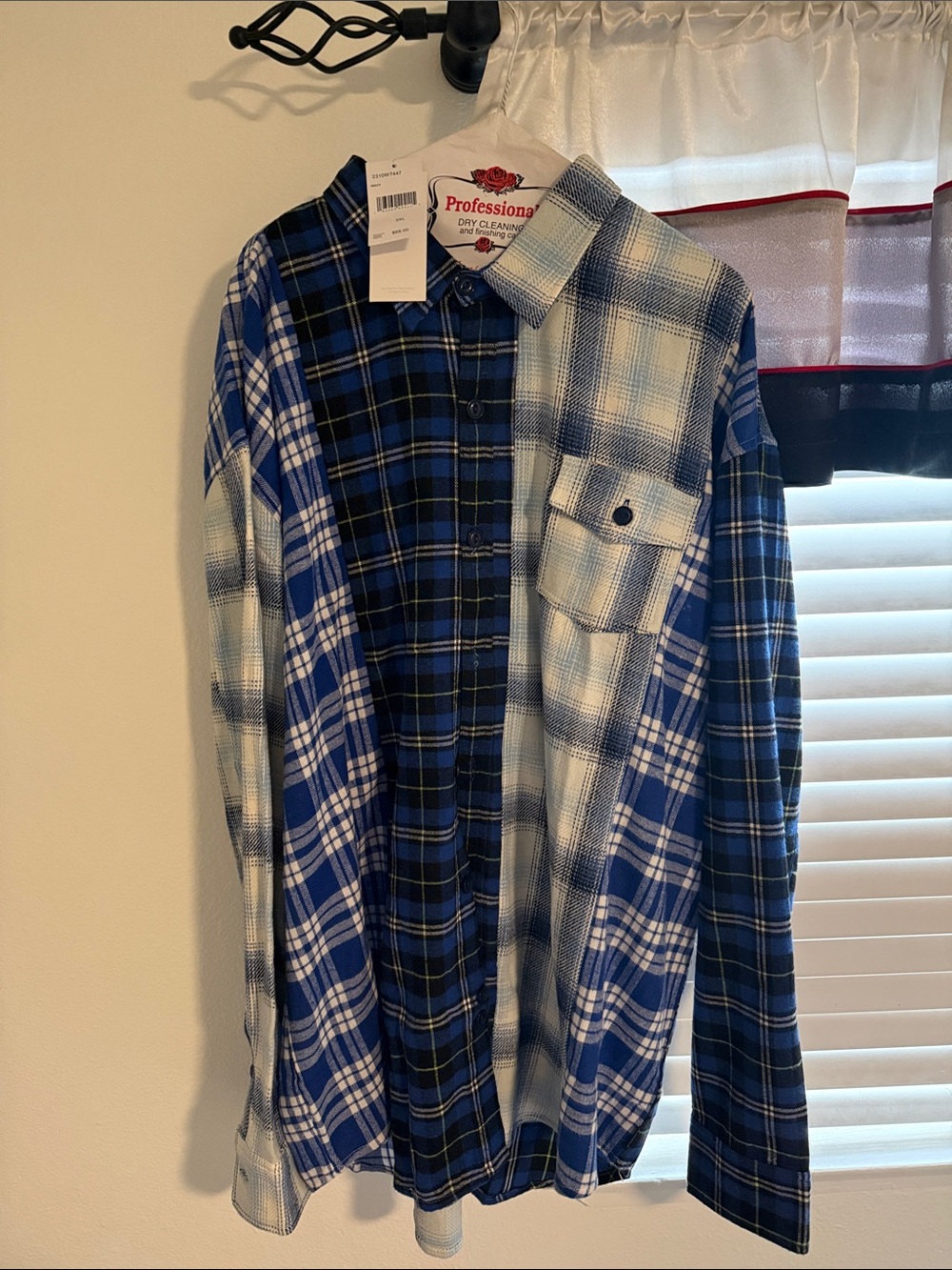 Staple Mixed Blue Plaid Button-Down Shirt